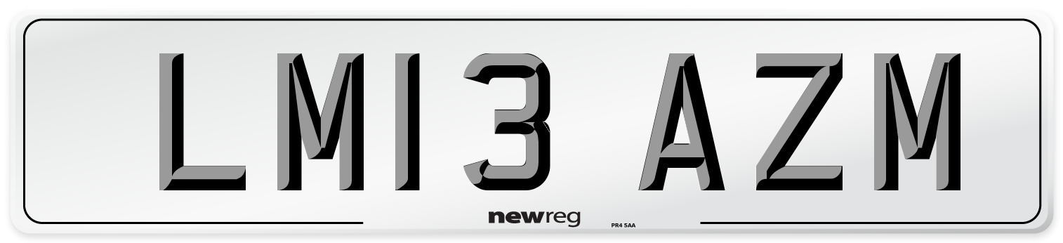 LM13 AZM Number Plate from New Reg